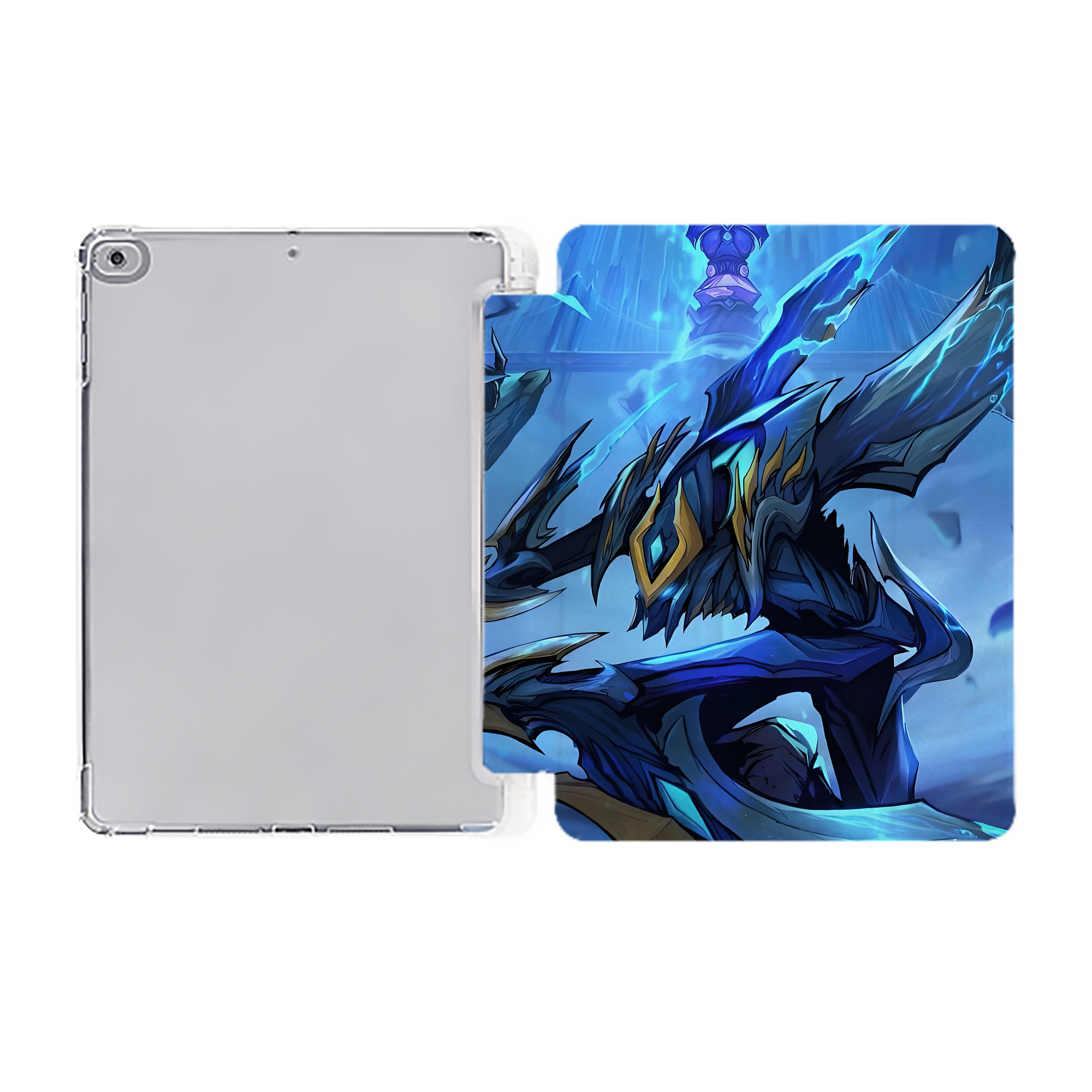 （画像用） リーグ・オブ・レジェンド League of Legends LOL IPad ケース ペン収納付き 三つ折りスタンド PUレザー×シリコン 対応機種9.5/10.5/10.9インチ